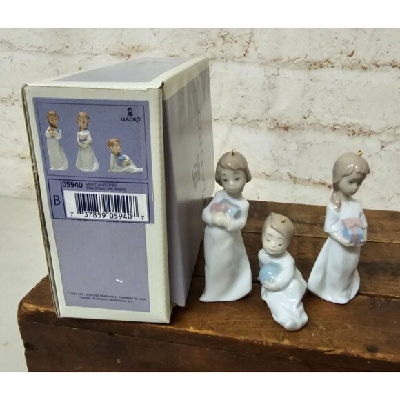 Lladro Ornament Christmas Morning 3 Figurines 5940 ln box 1992 - Picture 2 of 6